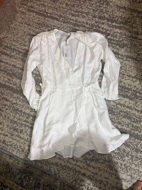 IRO Cream V-Neck Wrap Top with Soft Ruching